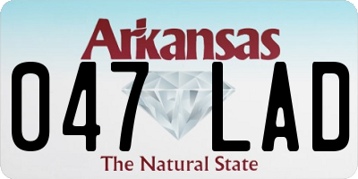 AR license plate 047LAD