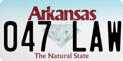 AR license plate 047LAW