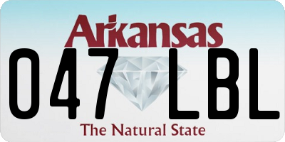 AR license plate 047LBL