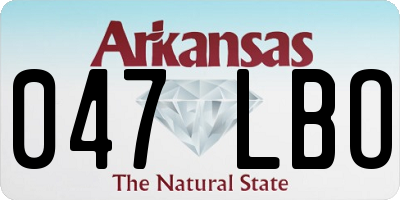 AR license plate 047LBO