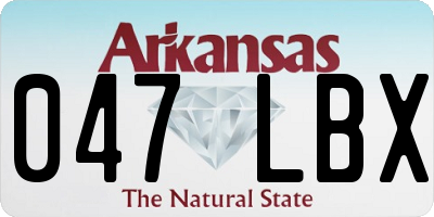 AR license plate 047LBX