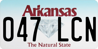 AR license plate 047LCN