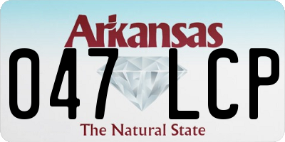 AR license plate 047LCP