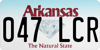 AR license plate 047LCR