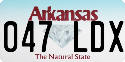 AR license plate 047LDX