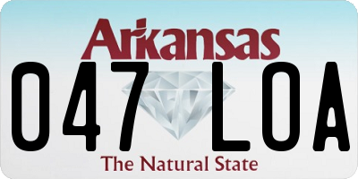 AR license plate 047LOA