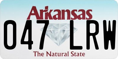 AR license plate 047LRW