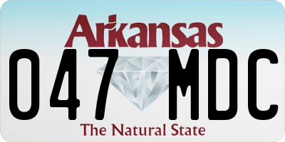 AR license plate 047MDC
