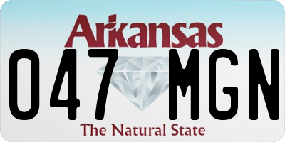 AR license plate 047MGN