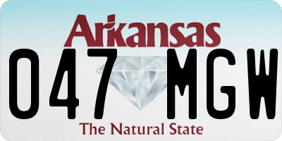 AR license plate 047MGW