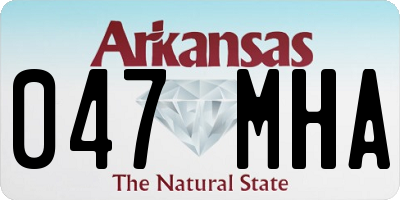 AR license plate 047MHA