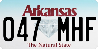 AR license plate 047MHF