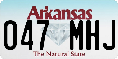 AR license plate 047MHJ