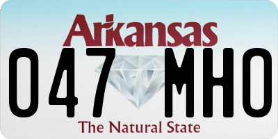 AR license plate 047MHO