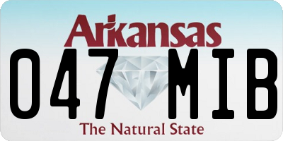 AR license plate 047MIB