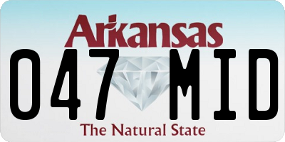 AR license plate 047MID