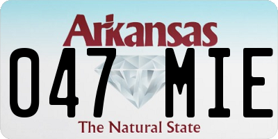 AR license plate 047MIE