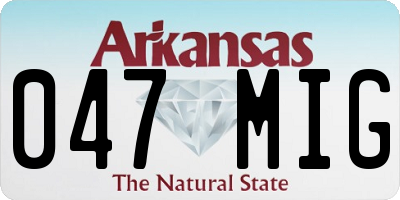 AR license plate 047MIG