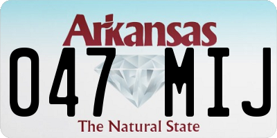 AR license plate 047MIJ