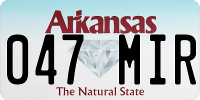 AR license plate 047MIR