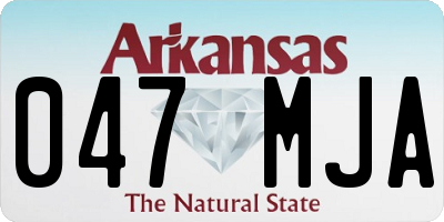 AR license plate 047MJA