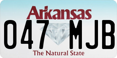 AR license plate 047MJB