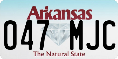 AR license plate 047MJC