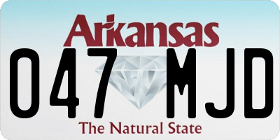 AR license plate 047MJD