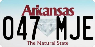 AR license plate 047MJE