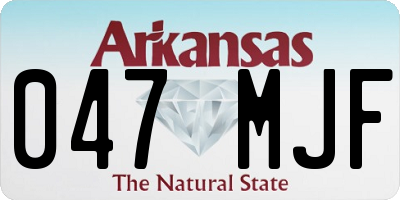 AR license plate 047MJF