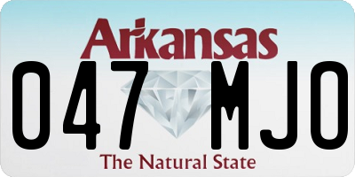 AR license plate 047MJO