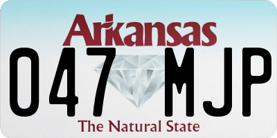 AR license plate 047MJP