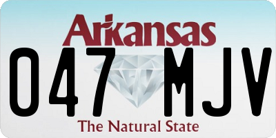 AR license plate 047MJV
