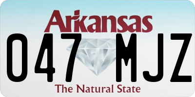 AR license plate 047MJZ