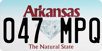 AR license plate 047MPQ
