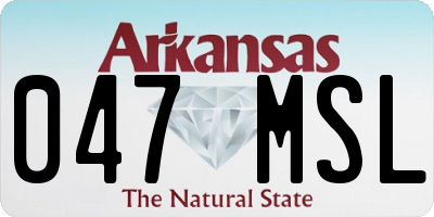 AR license plate 047MSL