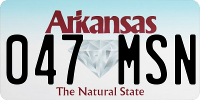 AR license plate 047MSN