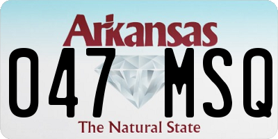 AR license plate 047MSQ