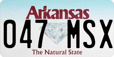 AR license plate 047MSX