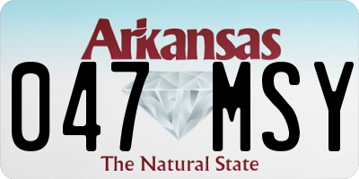 AR license plate 047MSY