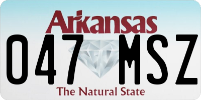 AR license plate 047MSZ