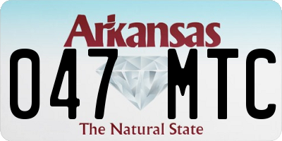 AR license plate 047MTC