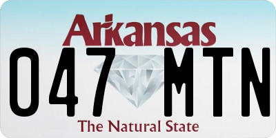 AR license plate 047MTN