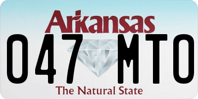 AR license plate 047MTO