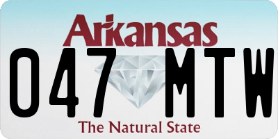 AR license plate 047MTW