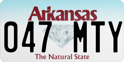 AR license plate 047MTY