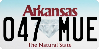 AR license plate 047MUE