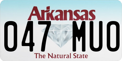 AR license plate 047MUO