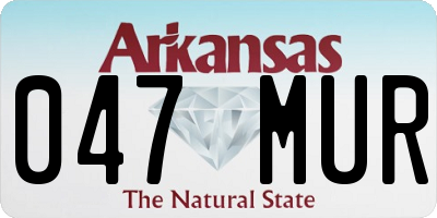 AR license plate 047MUR