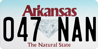 AR license plate 047NAN